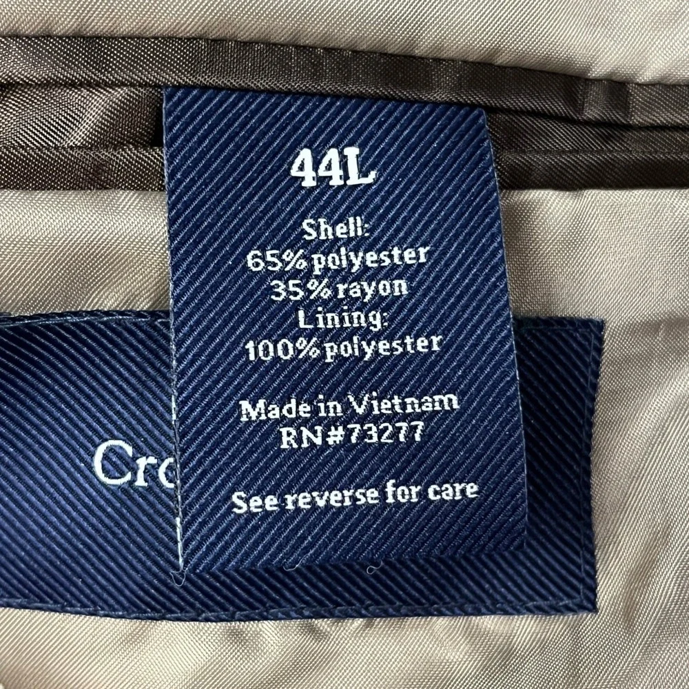 Croft & Barrow Sport Coat Mens 44L Brown Classic Fit Two Button‎ Blazer NWT